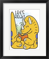 Dino Reading Framed Print