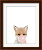Woodland Fox Bubble Gum Fine Art Print