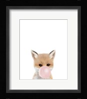 Woodland Fox Bubble Gum Framed Print