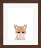 Woodland Fox Bubble Gum Fine Art Print