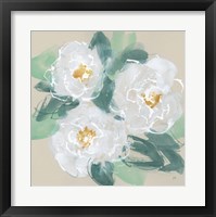 Peonies on Cream I Framed Print