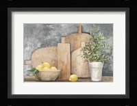 Rustic Kitchen Gray Framed Print
