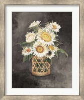 Sunflowers in Rattan Black Crop Fine Art Print