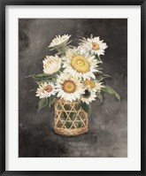 Sunflowers in Rattan Black Crop Fine Art Print