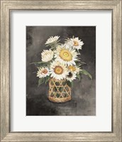 Sunflowers in Rattan Black Crop Fine Art Print