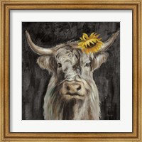 Floral Highland Cow Fine Art Print