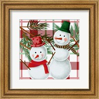 Snowman Plaid Fine Art Print