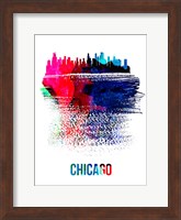 Chicago Skyline Brush Stroke Watercolor Fine Art Print