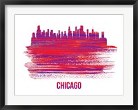 Chicago Skyline Brush Stroke Red Fine Art Print