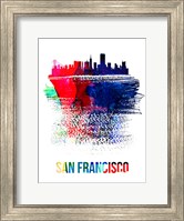 San Francisco Skyline Brush Stroke Watercolor Fine Art Print