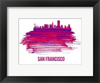 San Francisco Skyline Brush Stroke Red Fine Art Print