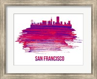 San Francisco Skyline Brush Stroke Red Fine Art Print