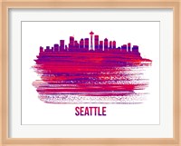 Seattle Skyline Brush Stroke Red Fine Art Print