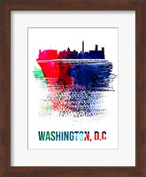 Washington, D.C. Skyline Brush Stroke Watercolor Fine Art Print