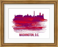 Washington, D.C. Skyline Brush Stroke Red Fine Art Print