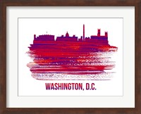 Washington, D.C. Skyline Brush Stroke Red Fine Art Print