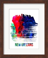 New Orleans Skyline Brush Stroke Watercolor Fine Art Print