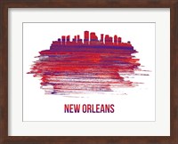 New Orleans Skyline Brush Stroke Red Fine Art Print