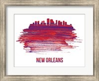 New Orleans Skyline Brush Stroke Red Fine Art Print