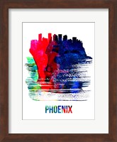Phoenix Skyline Brush Stroke Watercolor Fine Art Print