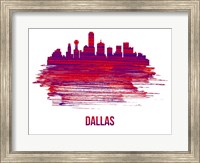 Dallas Skyline Brush Stroke Red Fine Art Print