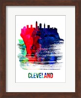 Cleveland Skyline Brush Stroke Watercolor Fine Art Print
