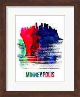 Minneapolis Skyline Brush Stroke Watercolor Fine Art Print