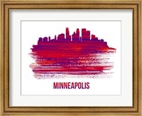 Minneapolis Skyline Brush Stroke Red Fine Art Print