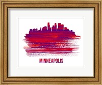 Minneapolis Skyline Brush Stroke Red Fine Art Print