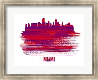 Miami Skyline Brush Stroke Red Fine Art Print
