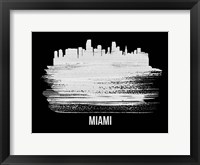 Miami Skyline Brush Stroke White Fine Art Print