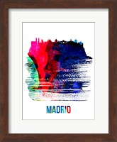 Madrid Skyline Brush Stroke Watercolor Fine Art Print