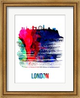London Skyline Brush Stroke Watercolor Fine Art Print
