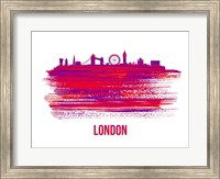 London Skyline Brush Stroke Red Fine Art Print