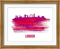 London Skyline Brush Stroke Red Fine Art Print