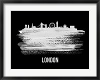 London Skyline Brush Stroke White Fine Art Print