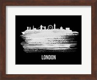 London Skyline Brush Stroke White Fine Art Print