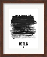 Berlin Skyline Brush Stroke Black Fine Art Print