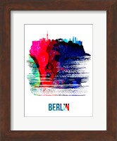 Berlin Skyline Brush Stroke Watercolor Fine Art Print