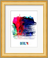Berlin Skyline Brush Stroke Watercolor Fine Art Print