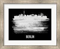 Berlin  Skyline Brush Stroke White Fine Art Print