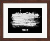 Berlin  Skyline Brush Stroke White Fine Art Print