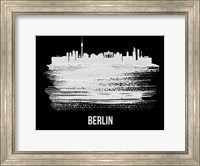 Berlin  Skyline Brush Stroke White Fine Art Print