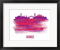 Venice Skyline Brush Stroke Red Fine Art Print