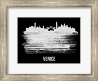 Venice Skyline Brush Stroke White Fine Art Print