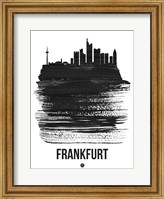 Frankfurt Skyline Brush Stroke Black Fine Art Print
