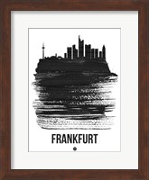 Frankfurt Skyline Brush Stroke Black Fine Art Print