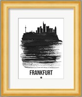 Frankfurt Skyline Brush Stroke Black Fine Art Print