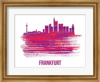 Frankfurt Skyline Brush Stroke Red Fine Art Print