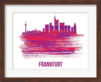 Frankfurt Skyline Brush Stroke Red Fine Art Print
